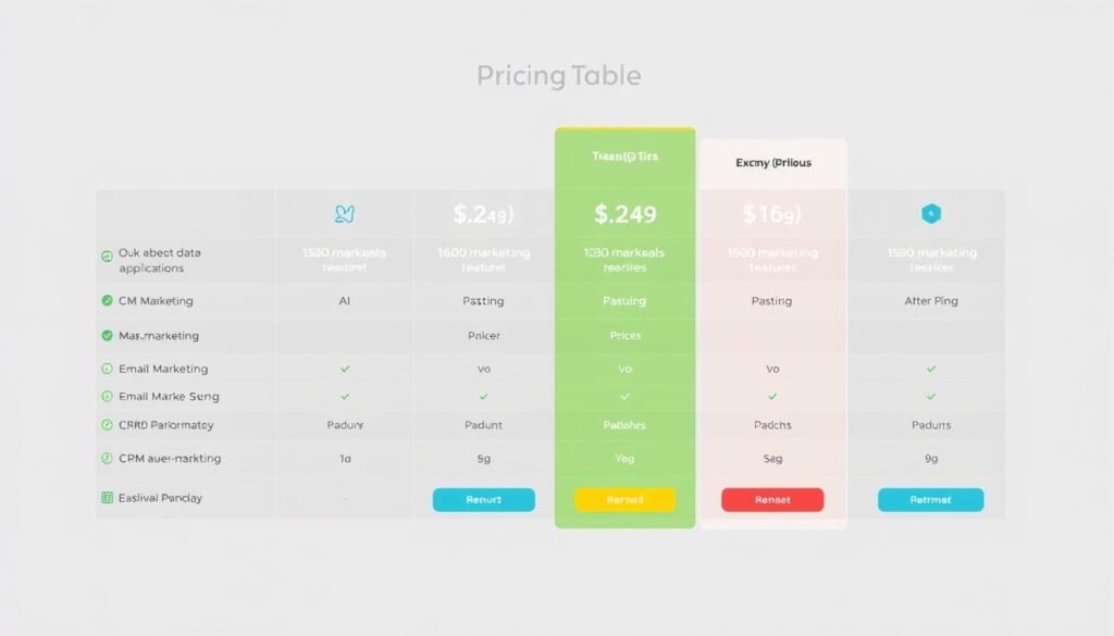 GoHighLevel pricing table
